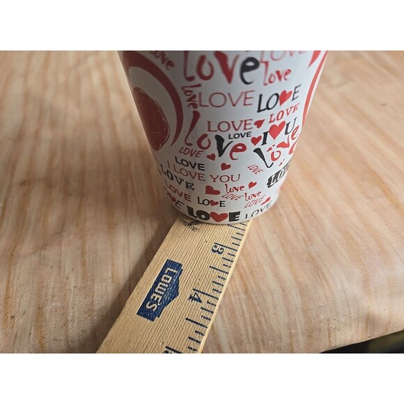 Valentines Day Plush In A Latte Mug LOVE HEARTS CERAMIC -SMALL PLUSH BEAR - Picture 10 of 13